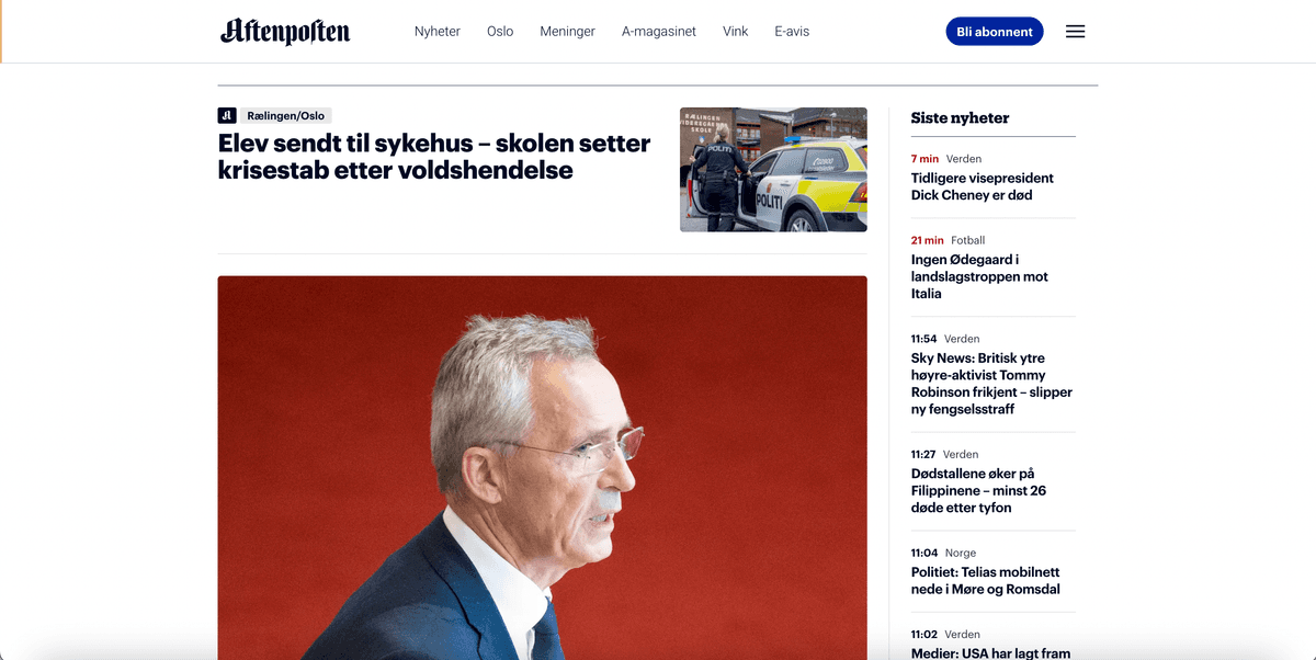 Aftenposten screenshot