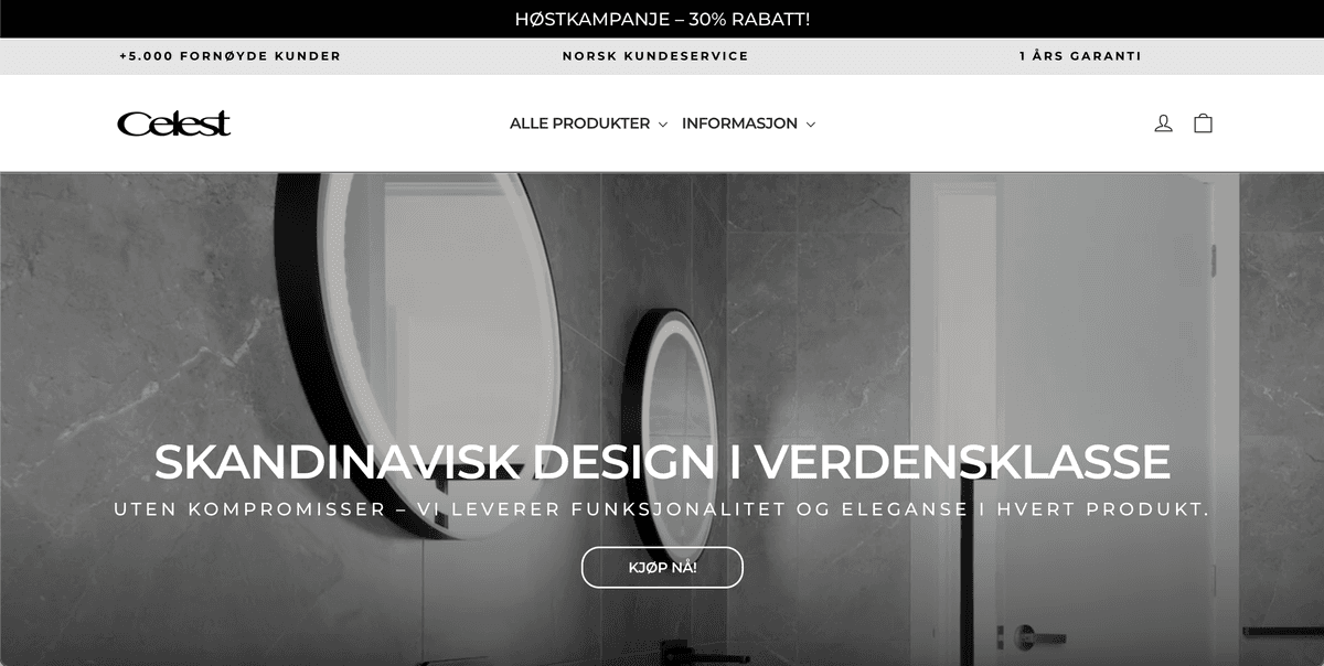 Celestnordic.com/ screenshot