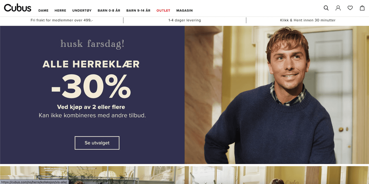 Cubus.com screenshot