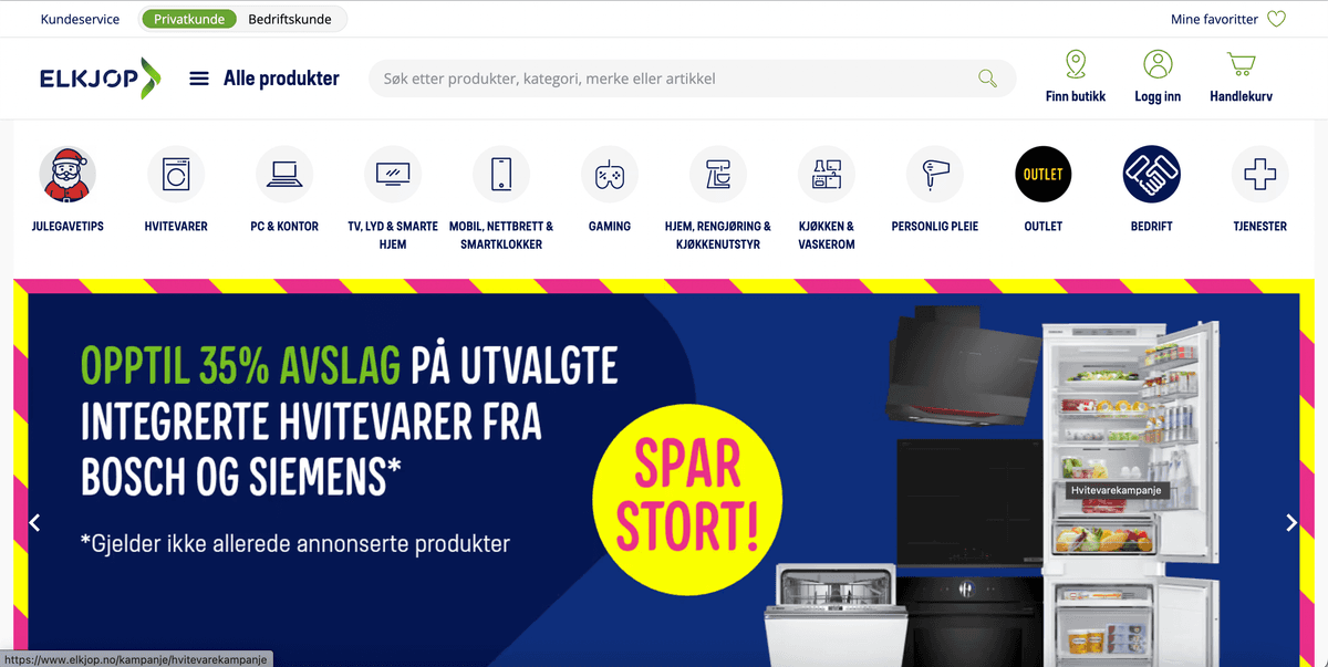 Elkjop.no screenshot
