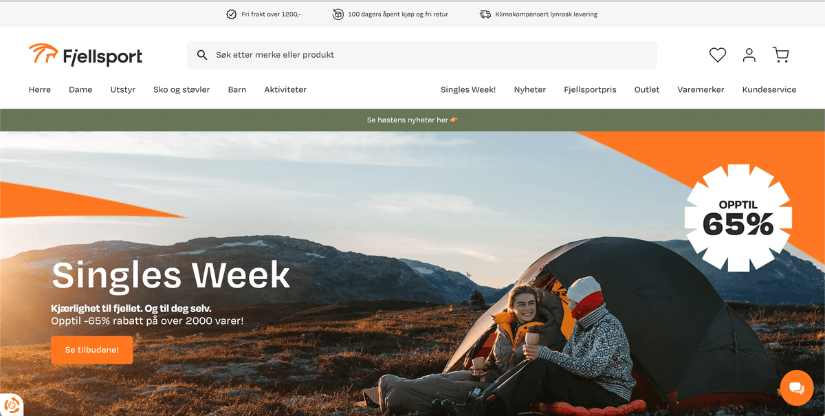 Fjellsport.no screenshot