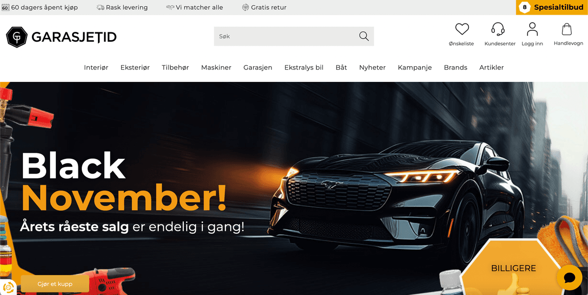 Garasjetid.no screenshot