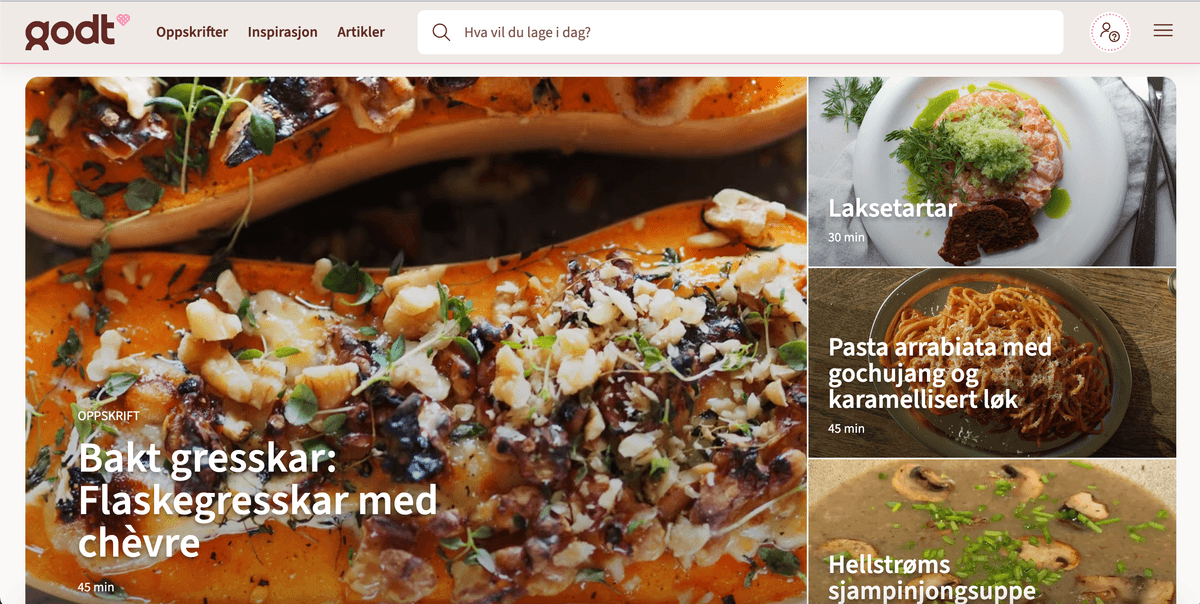 Godt.no screenshot