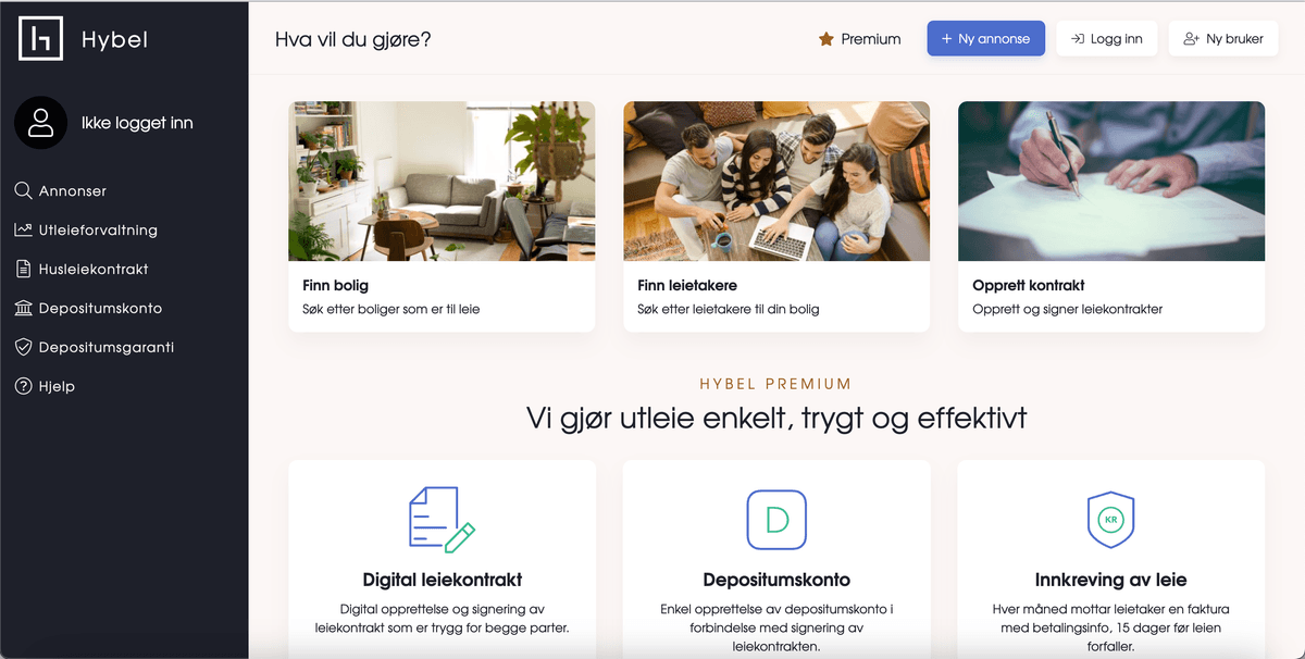 Hybel.no screenshot