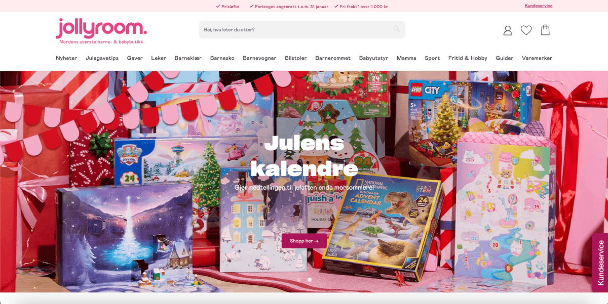 Jollyroom.no screenshot