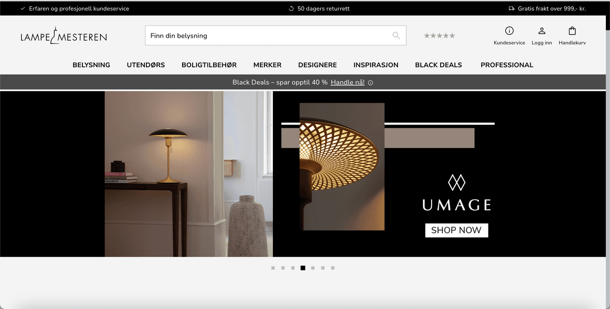 Lampemesteren.no screenshot