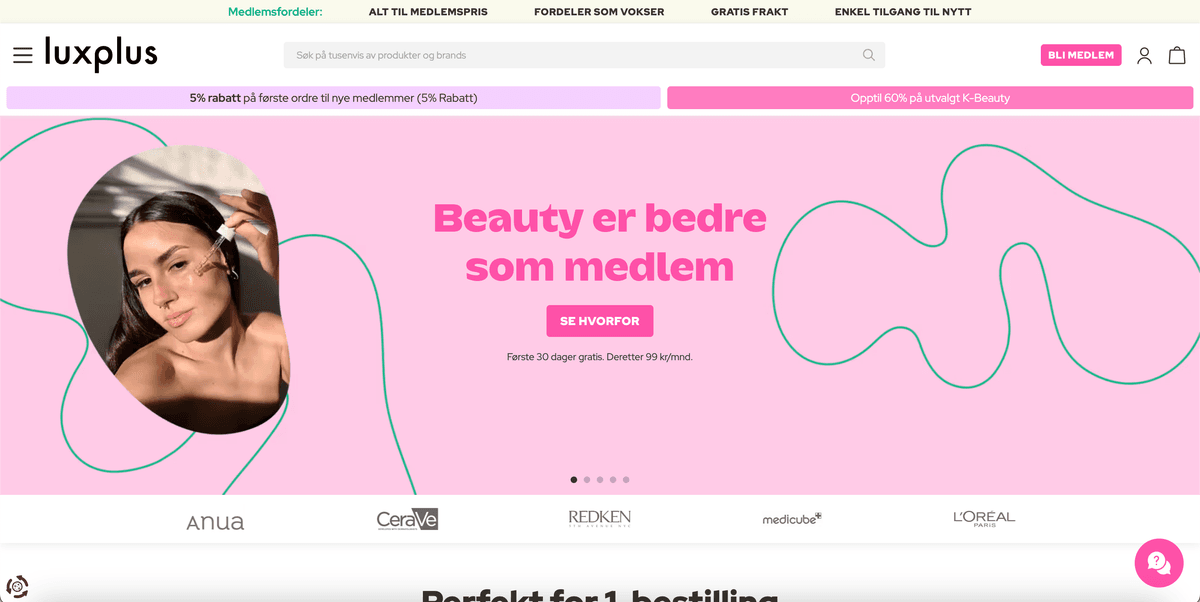 Luxplus.no screenshot