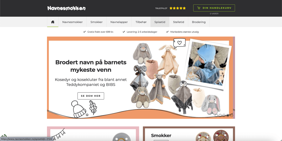 Navnesmokken.no screenshot