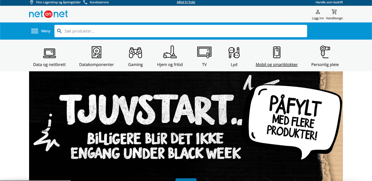 NetOnNet.no screenshot