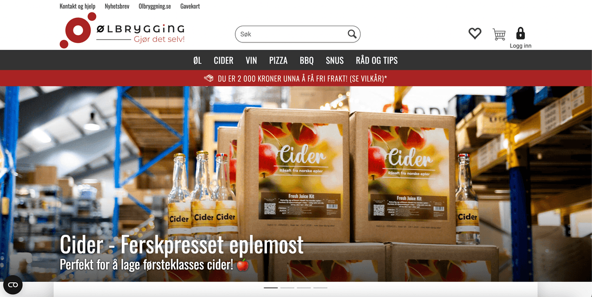 Ølbrygging.no screenshot